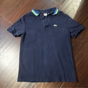 Lacoste Navy Polo Shirt with Green and Blue Accents Boy Kid